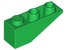 Brick Sloped Inverted 33° 3 x 1 with Internal Stopper and No Front Stud Connection in Green