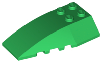 Brick Wedged, Curved 6 x 4 Triple in Green
