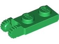 Hinge Plate 1 x 2 Locking with 2 Fingers On End, with Groove, 9 Teeth in Green