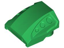 Brick Curved 2 x 2 No Studs - 3 Recessed Side Ports in Green