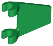 Flag 2 x 2 Trapezoid with Flat Area between Clips in Green