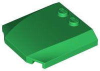 Brick Wedged, Curved Triple 4 x 4 x 2/3 with 2 Studs in Green