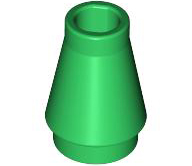 Cone 1 x 1 [No Top Groove] in Green