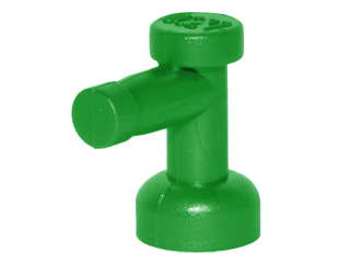 Tap 1 x 1 without Hole in Spout in Green