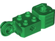 Technic Brick Special 2 x 2 with Axle Hole, Rotation Joint Ball Half [Vertical Side], Vertical Axle Hole End in Green