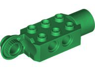 Technic Brick Special 2 x 3 with Pin Holes, Rotation Joint Ball Half [Vertical Side], Rotation Joint Socket in Green