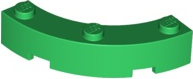Brick Round Corner 4 x 4 Macaroni Wide with 3 Studs in Green