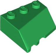 Brick Wedged, Sloped 45° 3 x 3 Right in Green