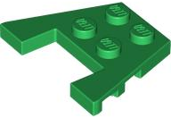 Wedge Plate 3 x 4 with Stud Notches in Green