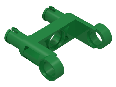 Technic Pin Connector Toggle Joint Smooth Double with 2 Pins in Green