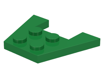 Wedge Plate 3 x 4 without Stud Notches in Green
