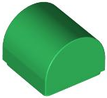Brick Curved 1 x 1 x 2/3 Double Curved Top, No Studs in Green