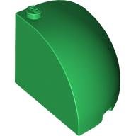 Brick Round Corner 4 x 4 x 3 Quarter Dome Top in Green