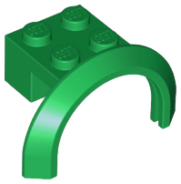 Wheel Arch, Mudguard 4 x 2 1/2 x 2 with 2 x 2 Plate in Green