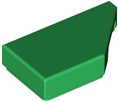 Tile 1 x 2 with Stud Notch Right in Green