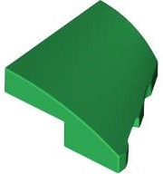 Brick Wedged, Curved 2 x 2 with Stud Notch Left in Green