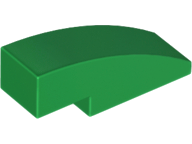 Brick Curved 3 x 1 No Studs in Green