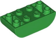 Brick Curved Inverted 2 x 4 Double in Green