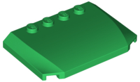 Brick Wedged, Curved Triple 4 x 6 x 2/3 with 4 Studs in Green