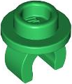 Plate Special Round 1 x 1 with Hollow Stud and Underside Clip in Green