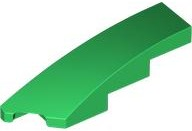 Brick Wedged, Curved 1 x 4 with Stud Notch Left in Green