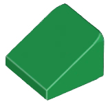 Brick Sloped 30° 1 x 1 x 2/3 (Cheese Slope) in Green
