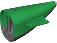 Aircraft Fuselage Curved Aft Section with Dark Bluish Gray Base in Green