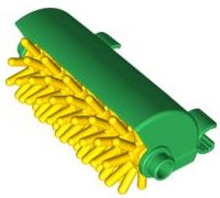 Duplo Street Sweeper Brush with Yellow Bristles in Green