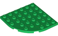 Plate Round Corner 6 x 6 in Green