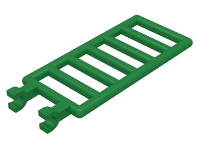 Bar 7 x 3 with Double Clips (Ladder) [Straight Clips] in Green