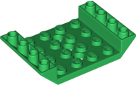 Brick Sloped Inverted 45° 6 x 4 Double with 4 x 4 Recessed and 3 Holes in Green