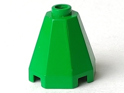 Cone 2 x 2 x 1 2/3 Octagonal, Open Stud in Green