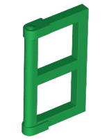 Window 1 x 2 x 3 Pane with Thick Corner Tabs in Green