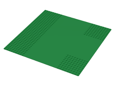 Baseplate 32 x 32 with 9-Stud T Intersection [Plain] in Green