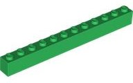 Brick 1 x 12 in Green