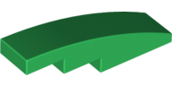 Brick Curved 4 x 1 No Studs [Stud Holder with Asymmetric Ridges] in Green