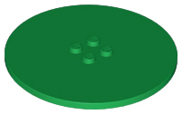 Plate Special Round 8 x 8 with 2 x 2 Center Studs with Groove in Green