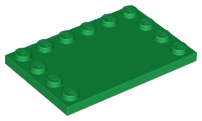Plate Special 4 x 6, Studs on 3 Edges in Green