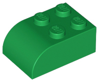 Brick Curved 2 x 3 in Green