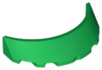 Windscreen 3 x 6 x 1 Curved with 2 Circular Stud Holders in Bottom in Green