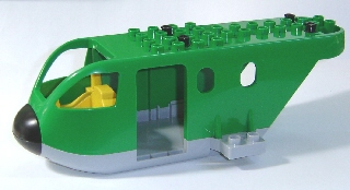 Duplo Airplane Cargo Fuselage with Light Bluish Gray Base in Green