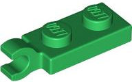 Plate Special 1 x 2 with Clip Horizontal on End in Green
