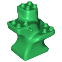 Duplo Plant Tree Trunk Segment Base in Green