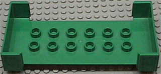 Duplo Wagon Body Large with 2 x 6 Studs and Open Sides in Green