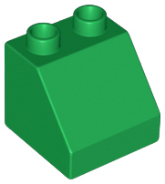 Duplo Brick 2 x 2 Slope 45° in Green