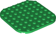 Plate Round Corners 8 x 8 in Green