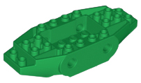 Brick Special 4 x 10 x 1 With 2 Wedges, Pin Holes, 4 x 2 Recessed Center in Green