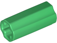 Technic Axle Connector Smooth [with x Hole + Orientation] in Green