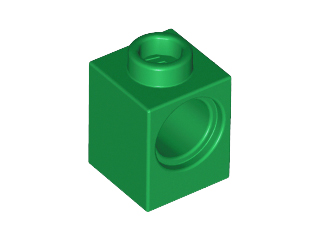 Technic Brick 1 x 1 with Pin Hole in Green