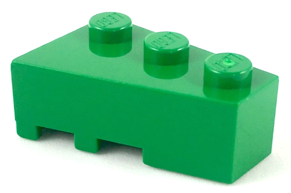 Brick Wedged, Angled 3 x 2 Right in Green